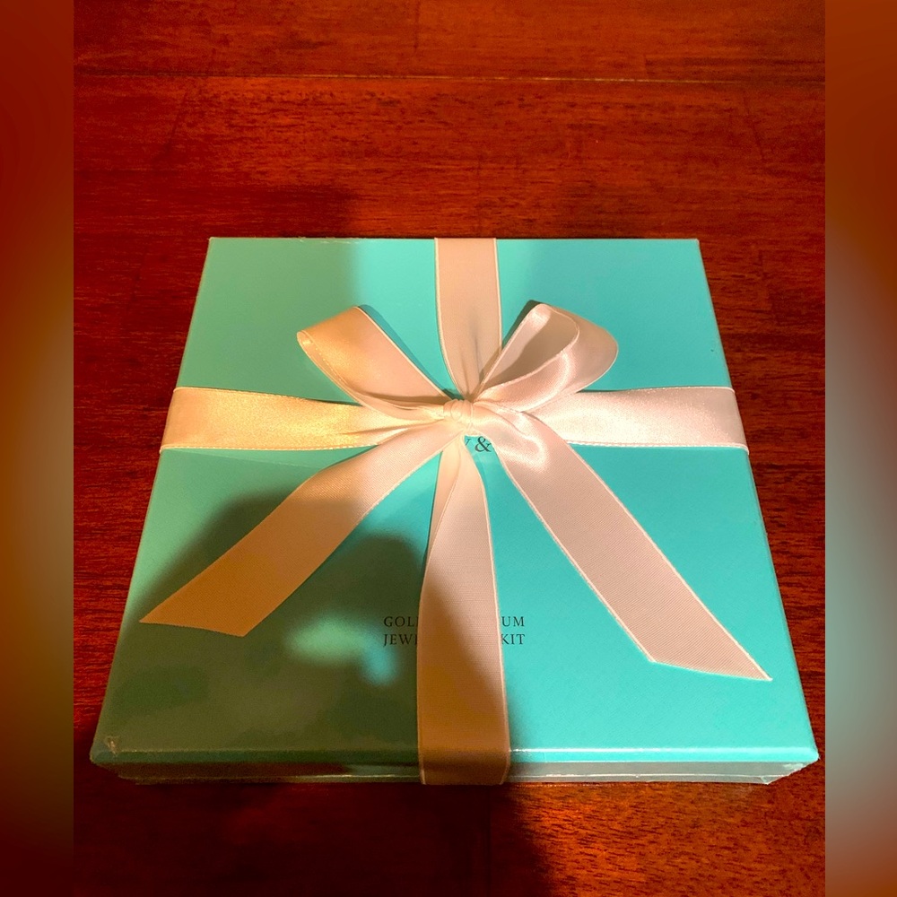 Tiffany & Co. Blue Gift Box with White Ribbon, great for gift, storage,authentic